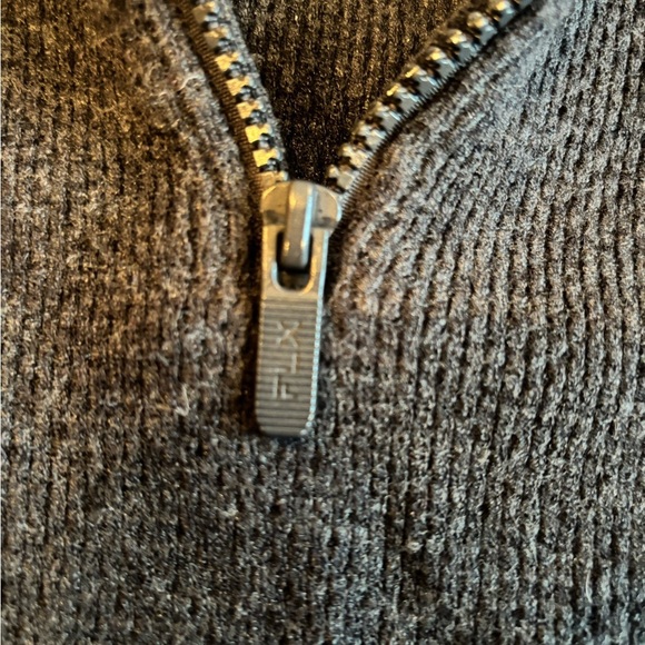 FLX Men's Sweater Black Quarter Zip-Up Turtleneck Pullover Dark Grey Size M - Picture 11 of 11